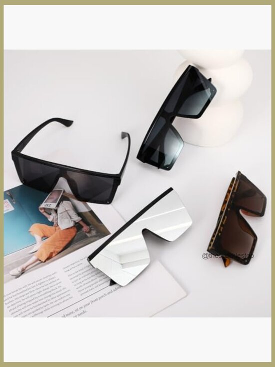 Amazon.com: LYZOIT American Flag Sunglasses Square Oversized  4 Pairs Square Oversized Frameless Sunglasses UV Protection Flat Top